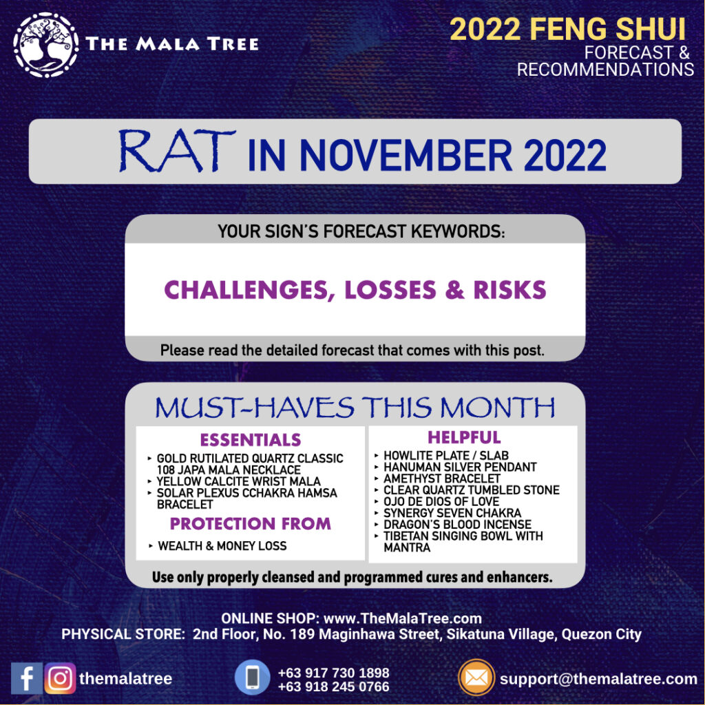 The Mala Tree Crystal Shop's November 2022 Feng Shui Forecast for the Rat.
